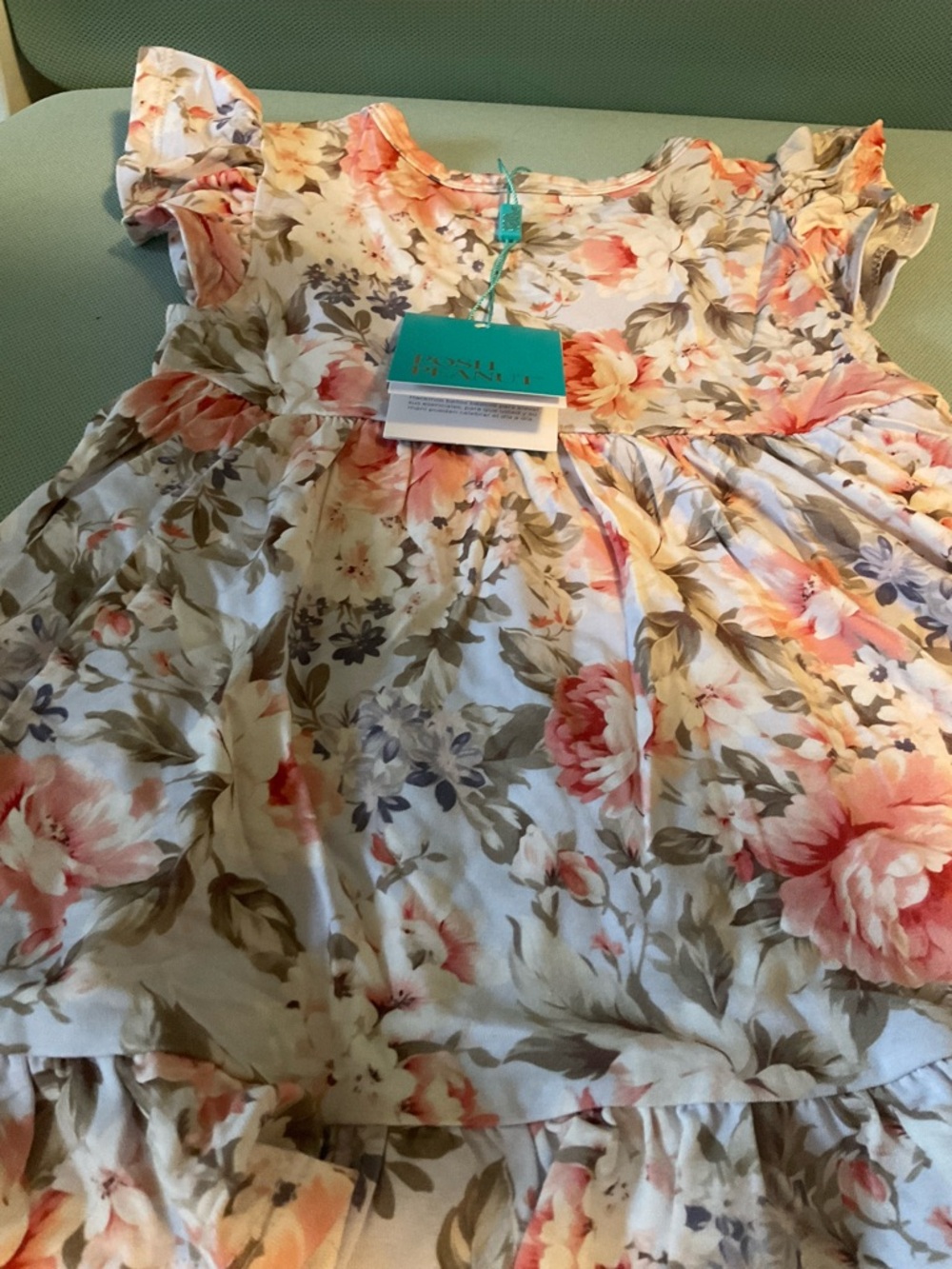 Posh Peanut Baby Girl Floral Ruffle Sleeve Dress 18 to 24 Months New